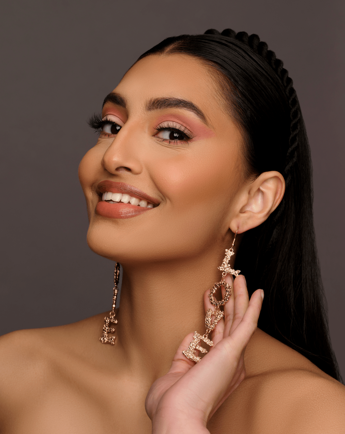 Statement "LOVE" Earrings – Bold Gold Letter Dangle Earrings - Fatisha Boutique