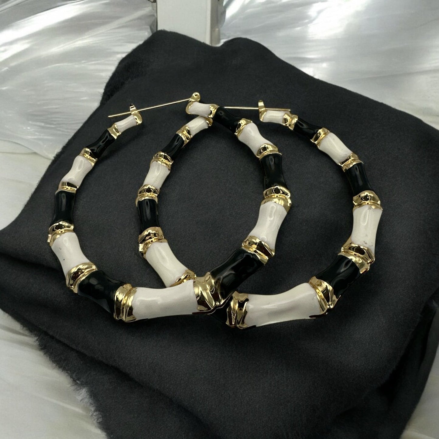 Trendy 7CM Bamboo Hoop Earrings – Retro Chunky Statement - Fatisha Boutique