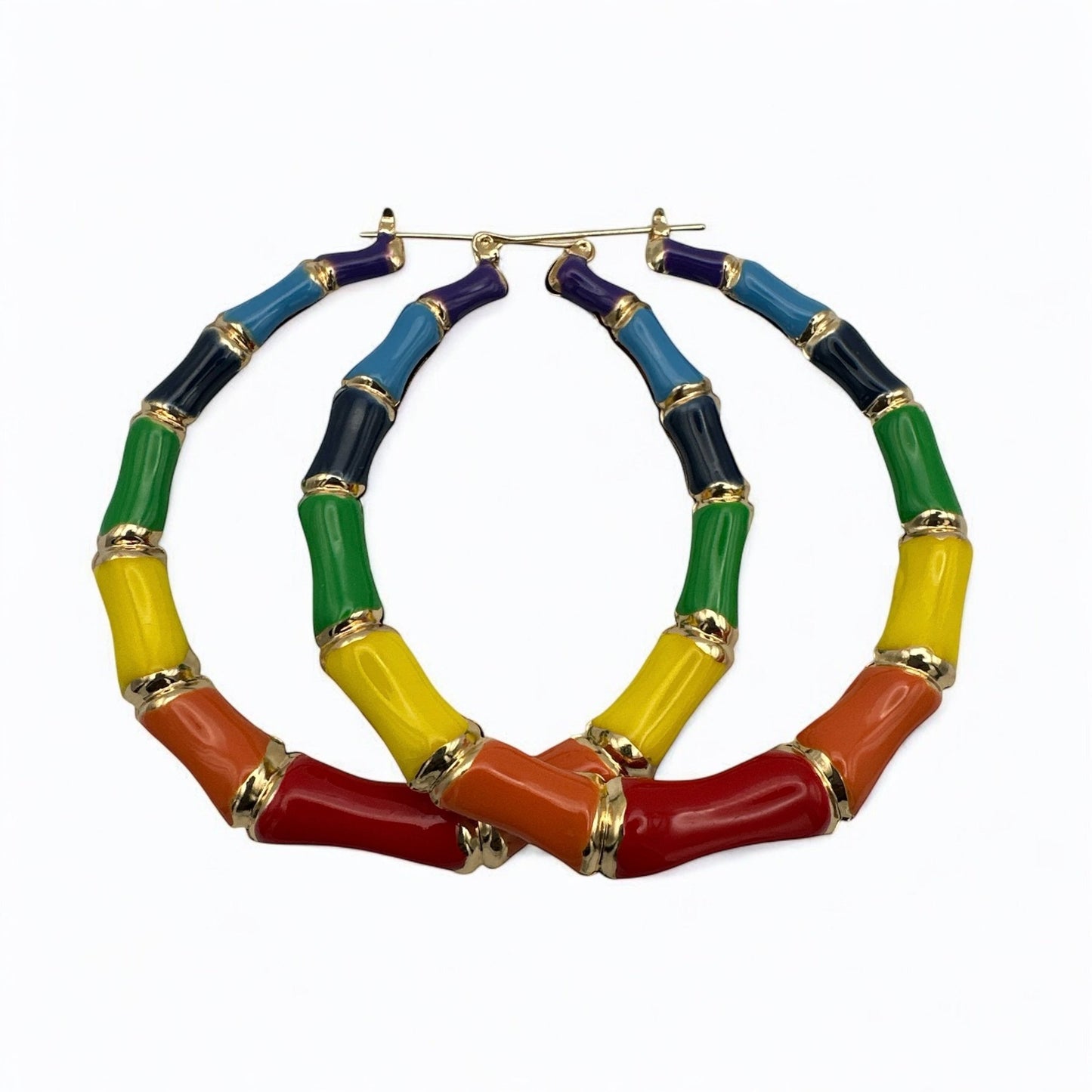 Trendy 7CM Bamboo Hoop Earrings – Retro Chunky Statement - Fatisha Boutique