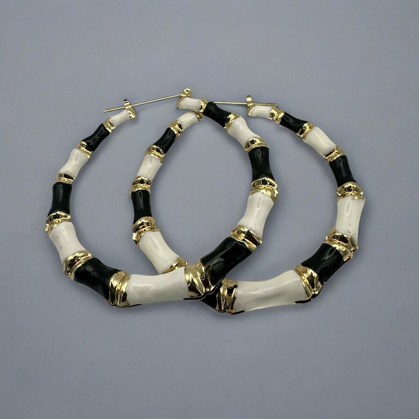 Trendy 7CM Bamboo Hoop Earrings – Retro Chunky Statement - Fatisha Boutique