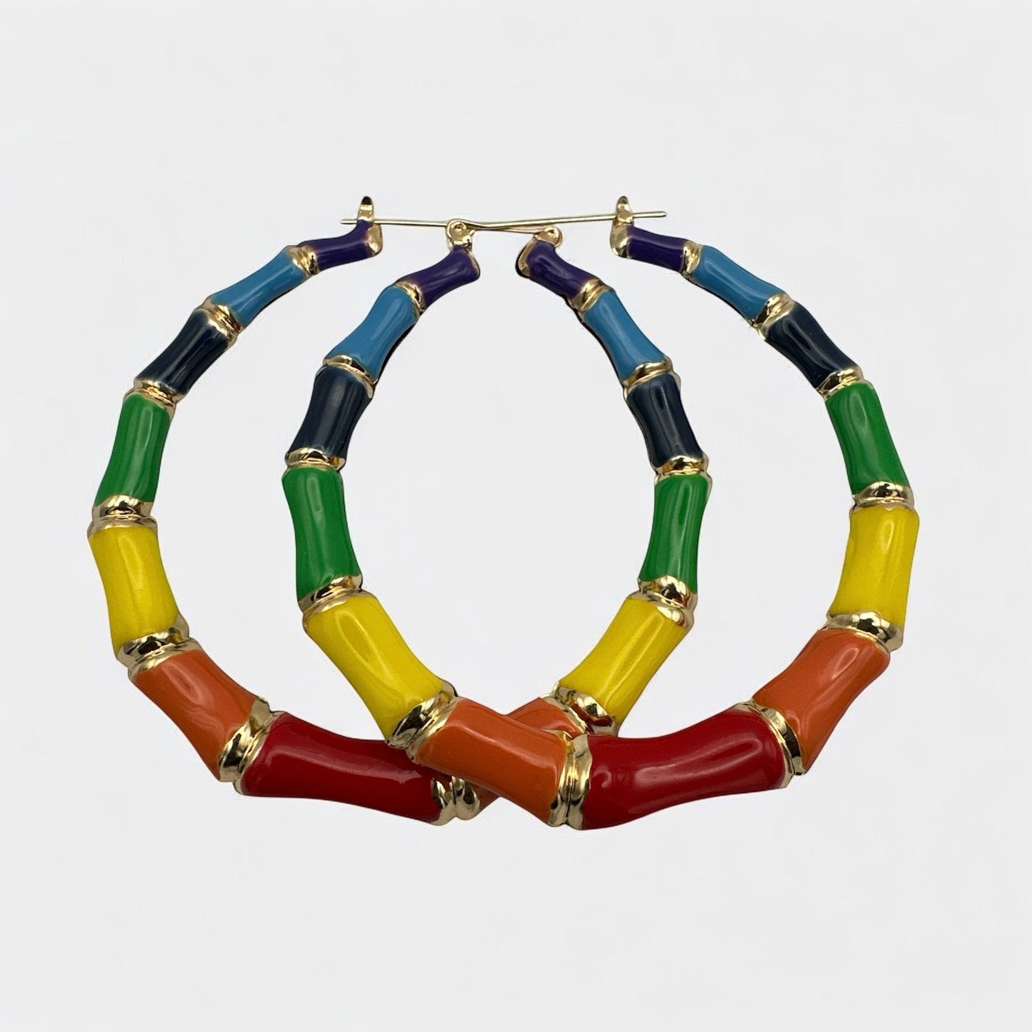 Trendy 7CM Bamboo Hoop Earrings – Retro Chunky Statement - Fatisha Boutique