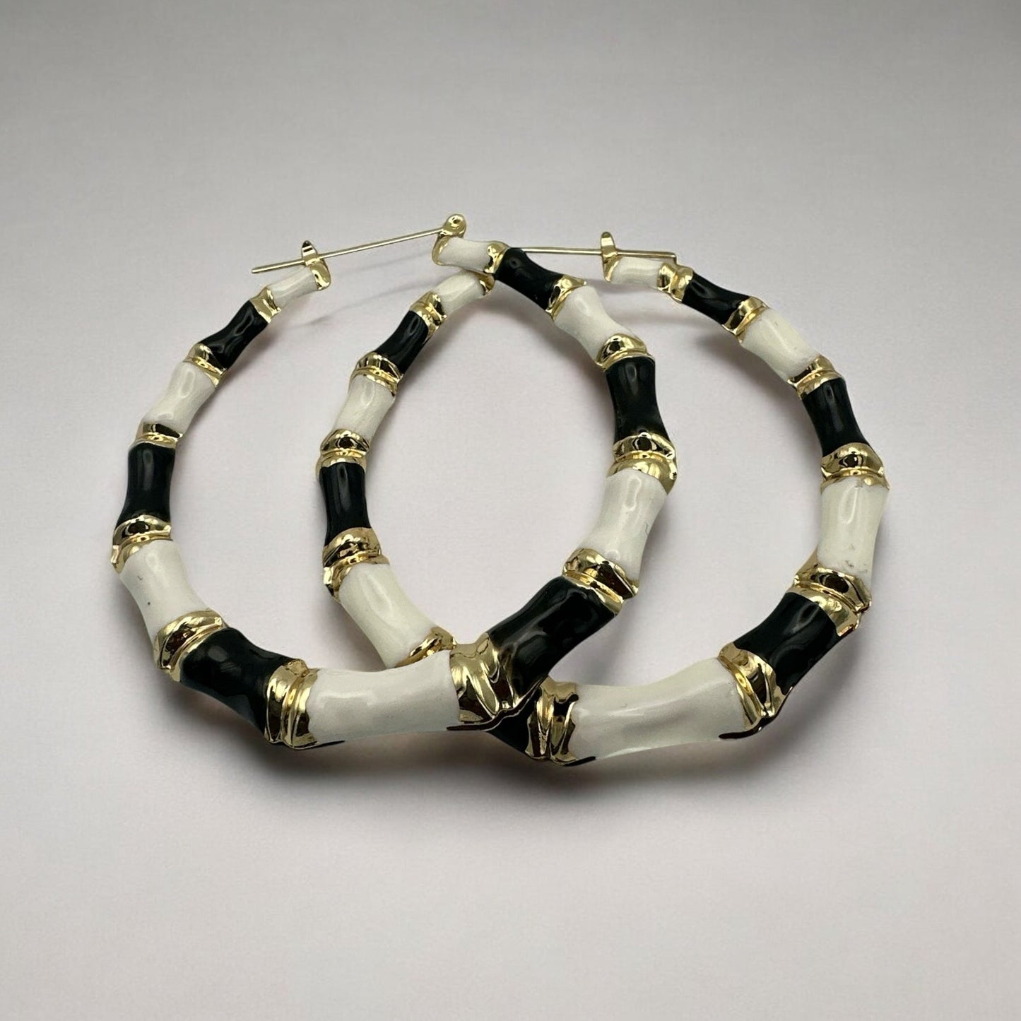 Trendy 7CM Bamboo Hoop Earrings – Retro Chunky Statement - Fatisha Boutique