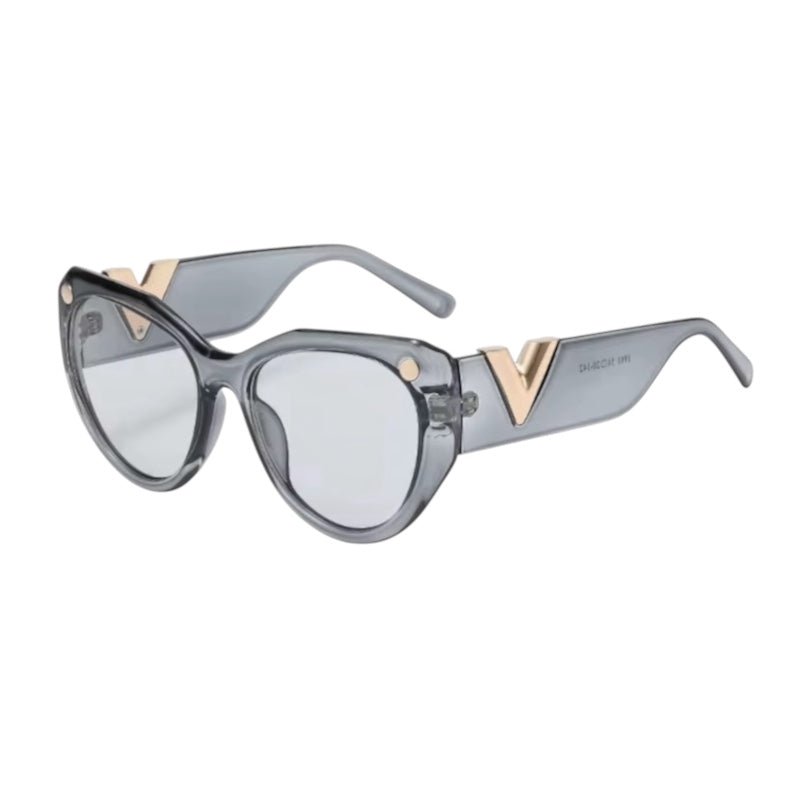 Trendy Oversized UV400 Sunglasses – Bold “V” Gold Accent - Fatisha Boutique