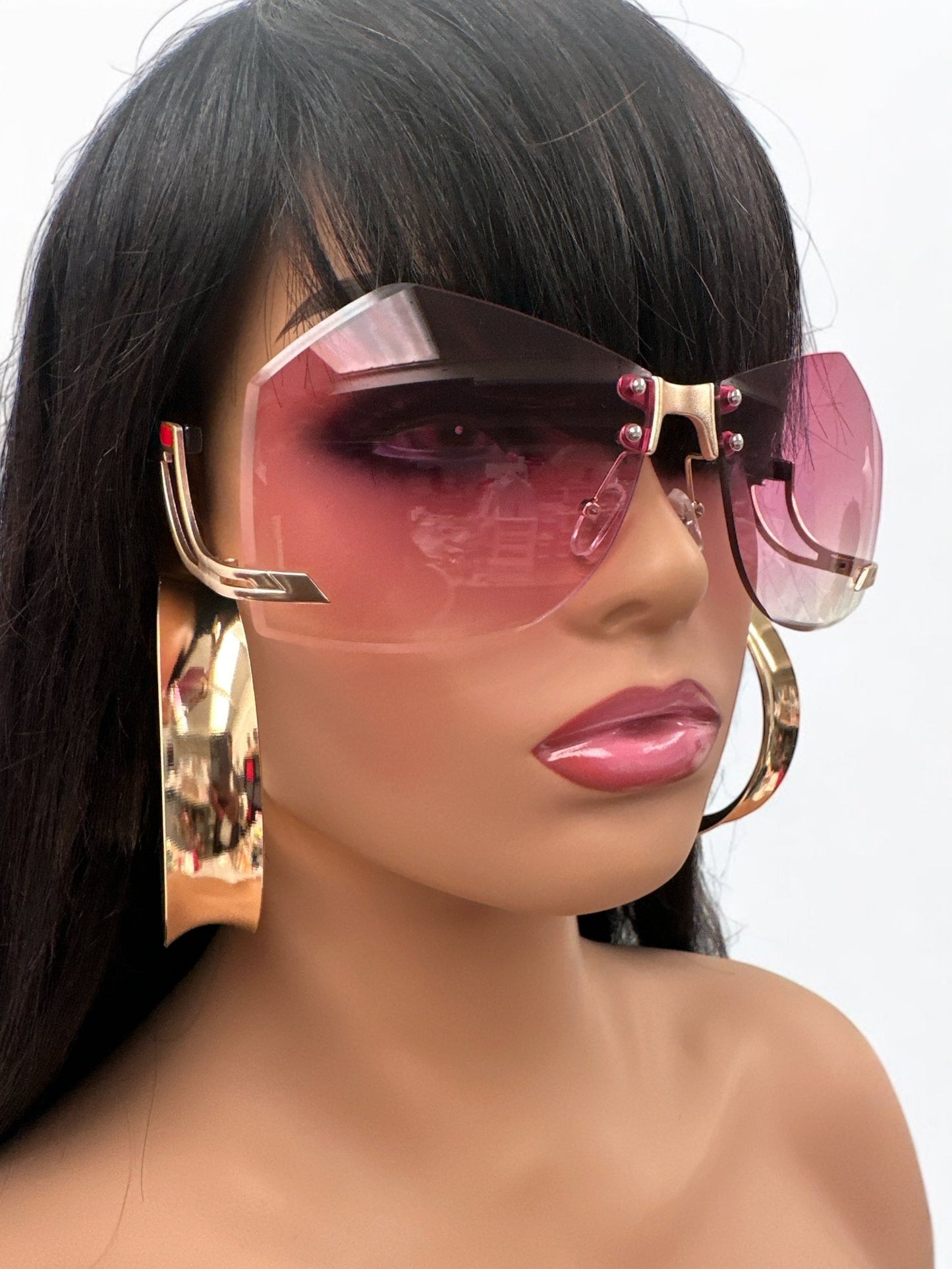Trendy UV400 Oversized Rimless Sunglasses – Gradient Lens Collection - Fatisha Boutique