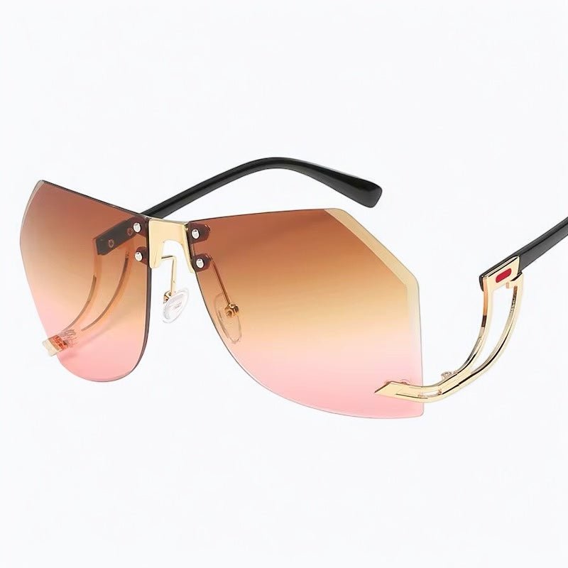 Trendy UV400 Oversized Rimless Sunglasses – Gradient Lens Collection - Fatisha Boutique