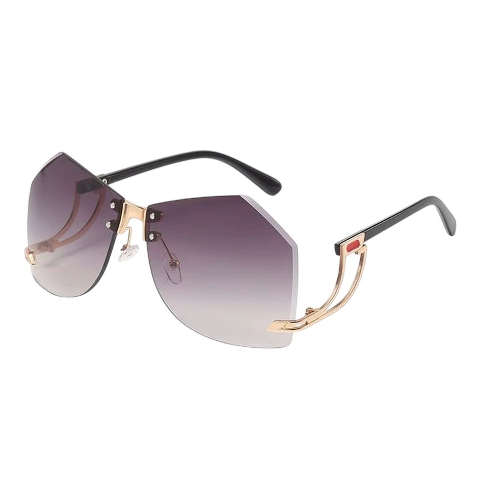 Trendy UV400 Oversized Rimless Sunglasses – Gradient Lens Collection - Fatisha Boutique