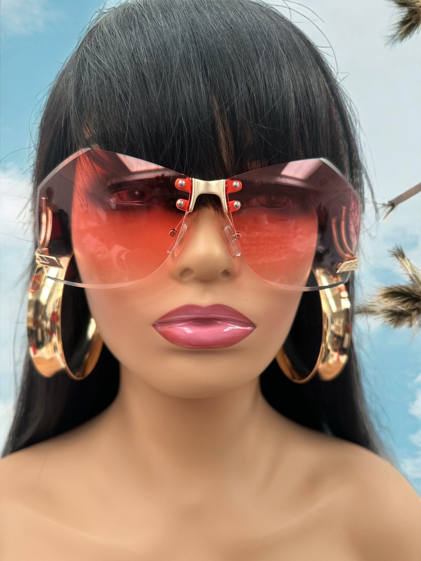 Trendy UV400 Oversized Rimless Sunglasses – Gradient Lens Collection - Fatisha Boutique