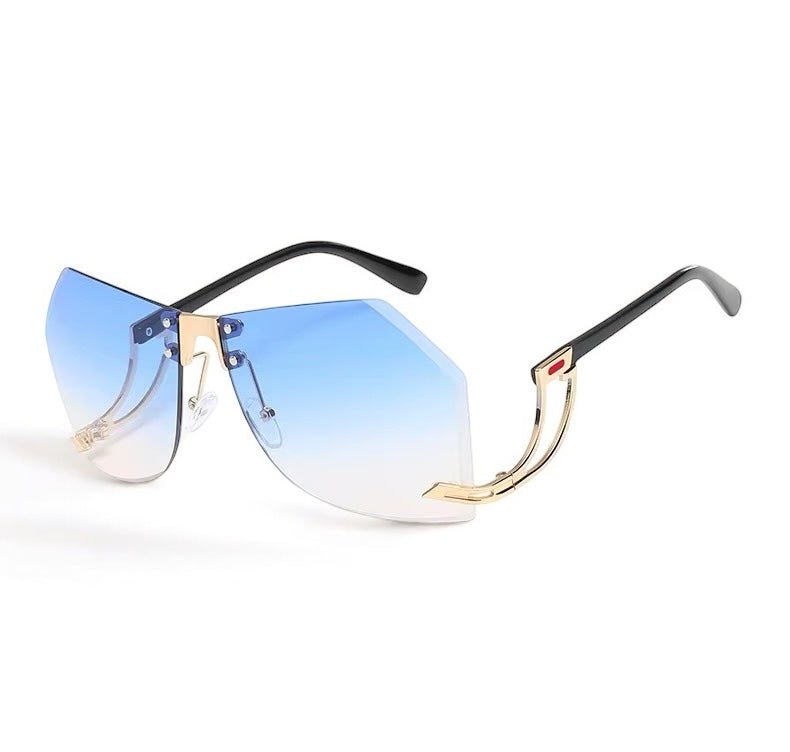 Trendy UV400 Oversized Rimless Sunglasses – Gradient Lens Collection - Fatisha Boutique