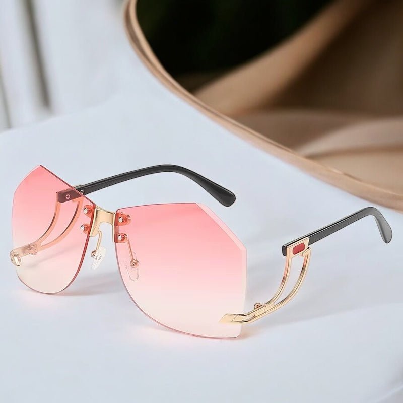 Trendy UV400 Oversized Rimless Sunglasses – Gradient Lens Collection - Fatisha Boutique