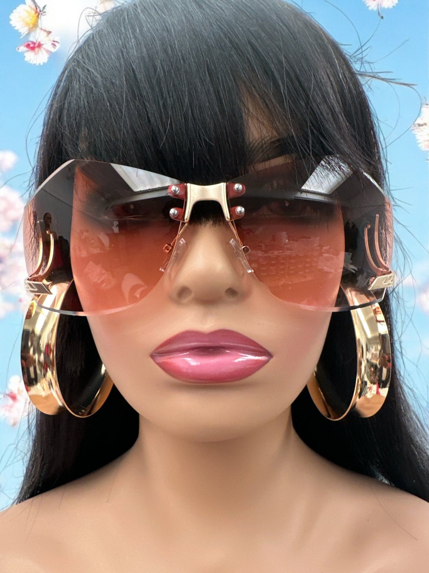 Trendy UV400 Oversized Rimless Sunglasses – Gradient Lens Collection - Fatisha Boutique