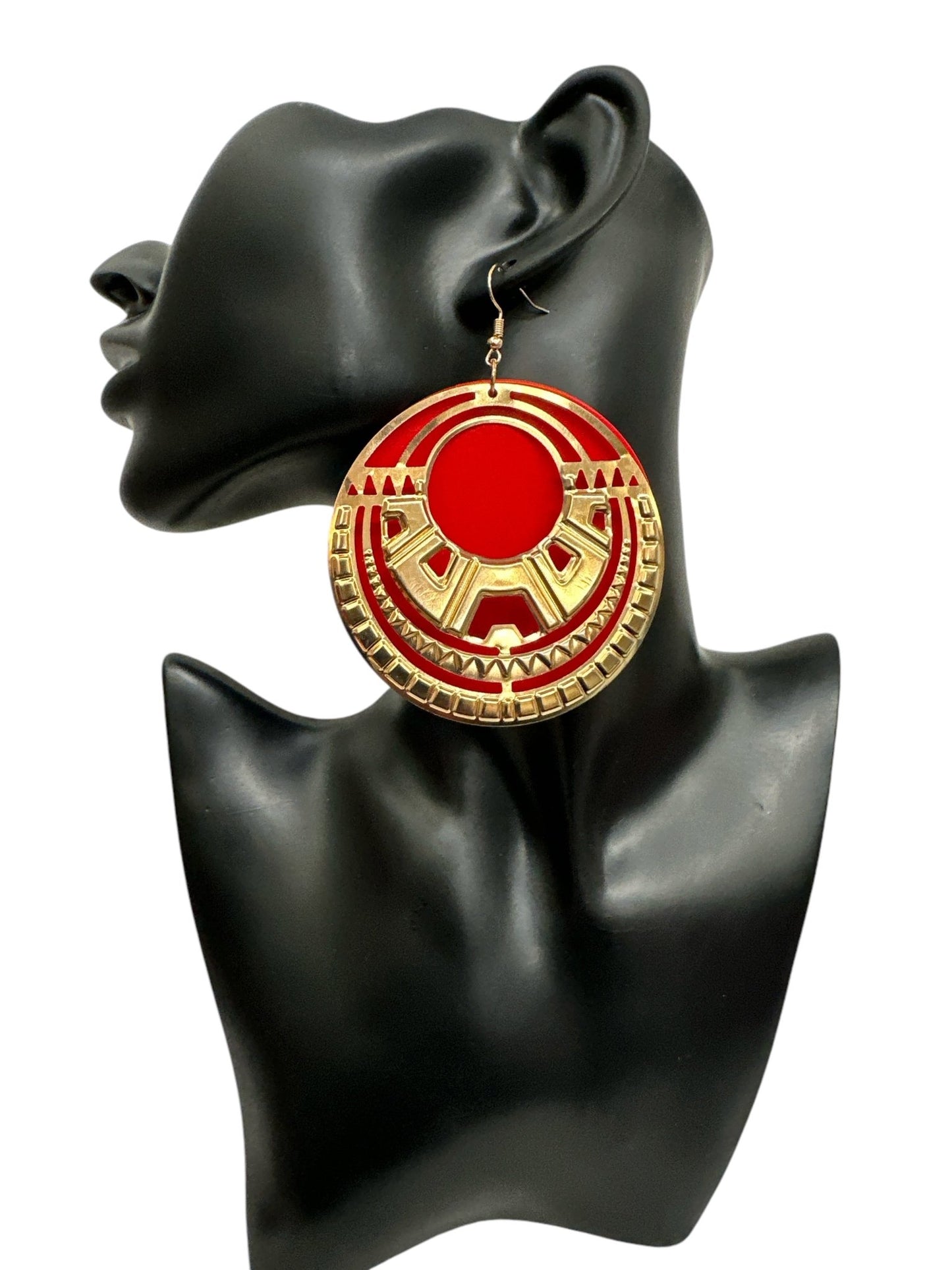 Tribal - Inspired Wooden and Metal Hoop Earrings – Bold Statement Earrings in Multiple Colours - Fatisha Boutique