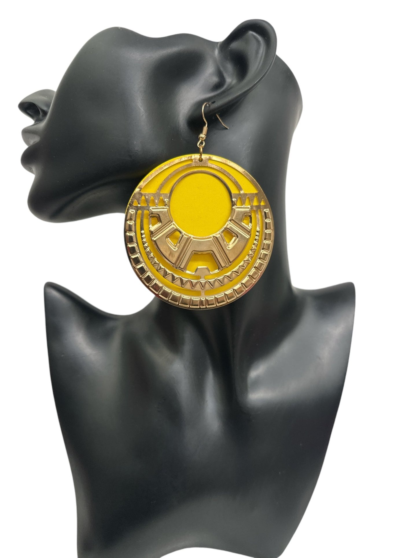 Tribal - Inspired Wooden and Metal Hoop Earrings – Bold Statement Earrings in Multiple Colours - Fatisha Boutique