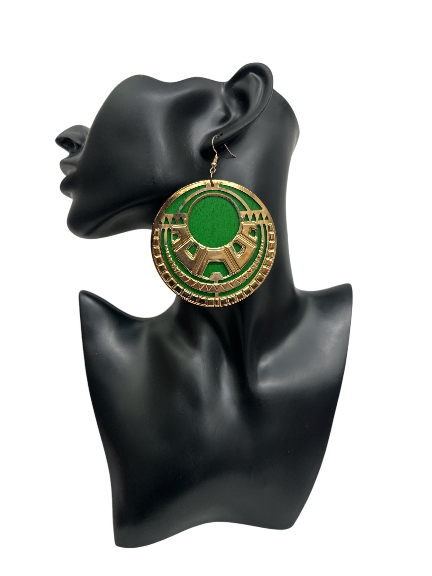 Tribal - Inspired Wooden and Metal Hoop Earrings – Bold Statement Earrings in Multiple Colours - Fatisha Boutique