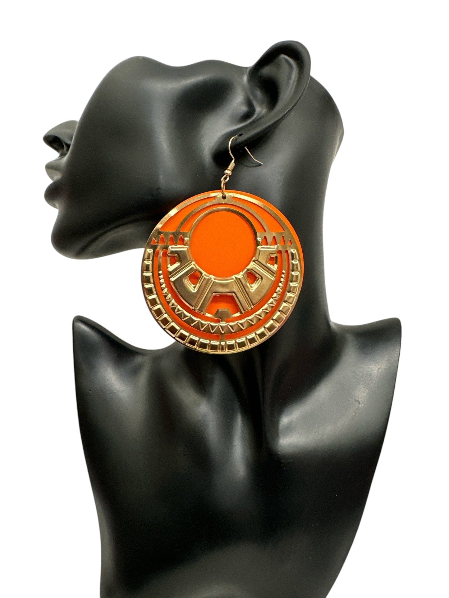 Tribal - Inspired Wooden and Metal Hoop Earrings – Bold Statement Earrings in Multiple Colours - Fatisha Boutique