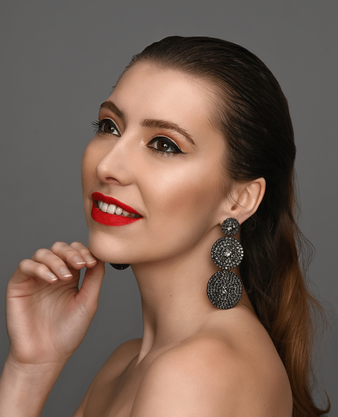 Triple Circle Crystal Statement Earrings - Glamorous Sparkling Dangle Earrings - Fatisha Boutique