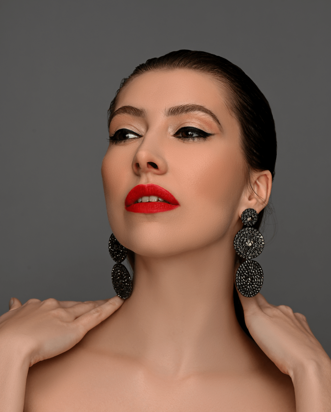 Triple Circle Crystal Statement Earrings - Glamorous Sparkling Dangle Earrings - Fatisha Boutique