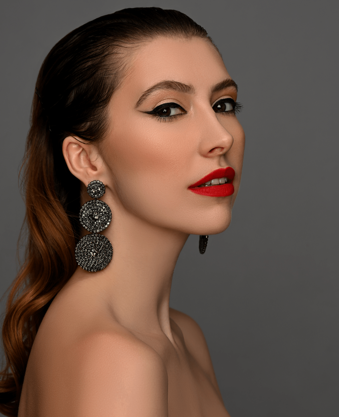 Triple Circle Crystal Statement Earrings - Glamorous Sparkling Dangle Earrings - Fatisha Boutique