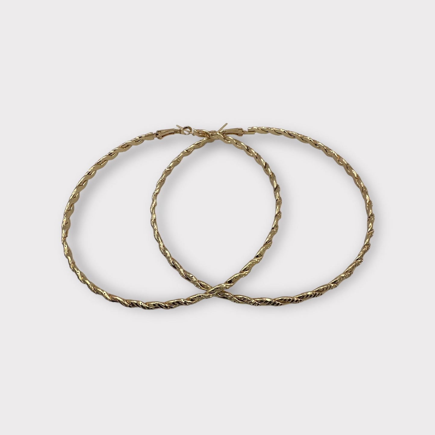 Twisted Design Metal Statement Hoop Earrings - Fatisha Boutique