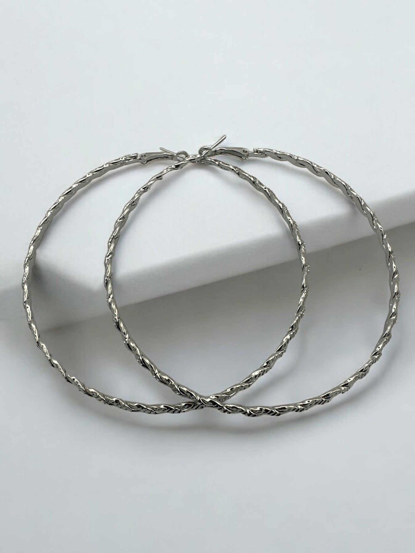 Twisted Design Metal Statement Hoop Earrings - Fatisha Boutique