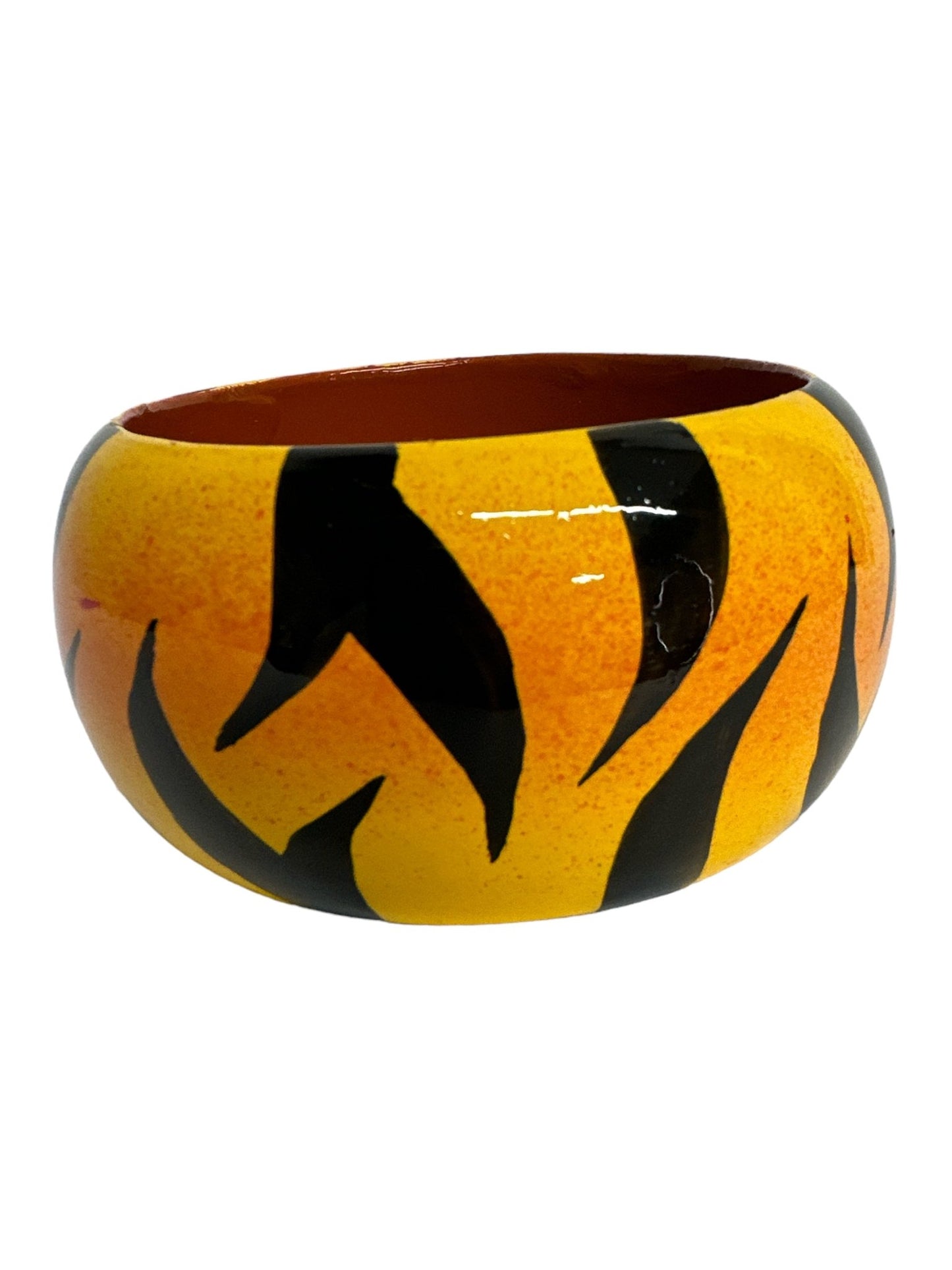 Wide Chunky Hand Painted Ethnic Wooden Bangle Bracelets - Fatisha Boutique