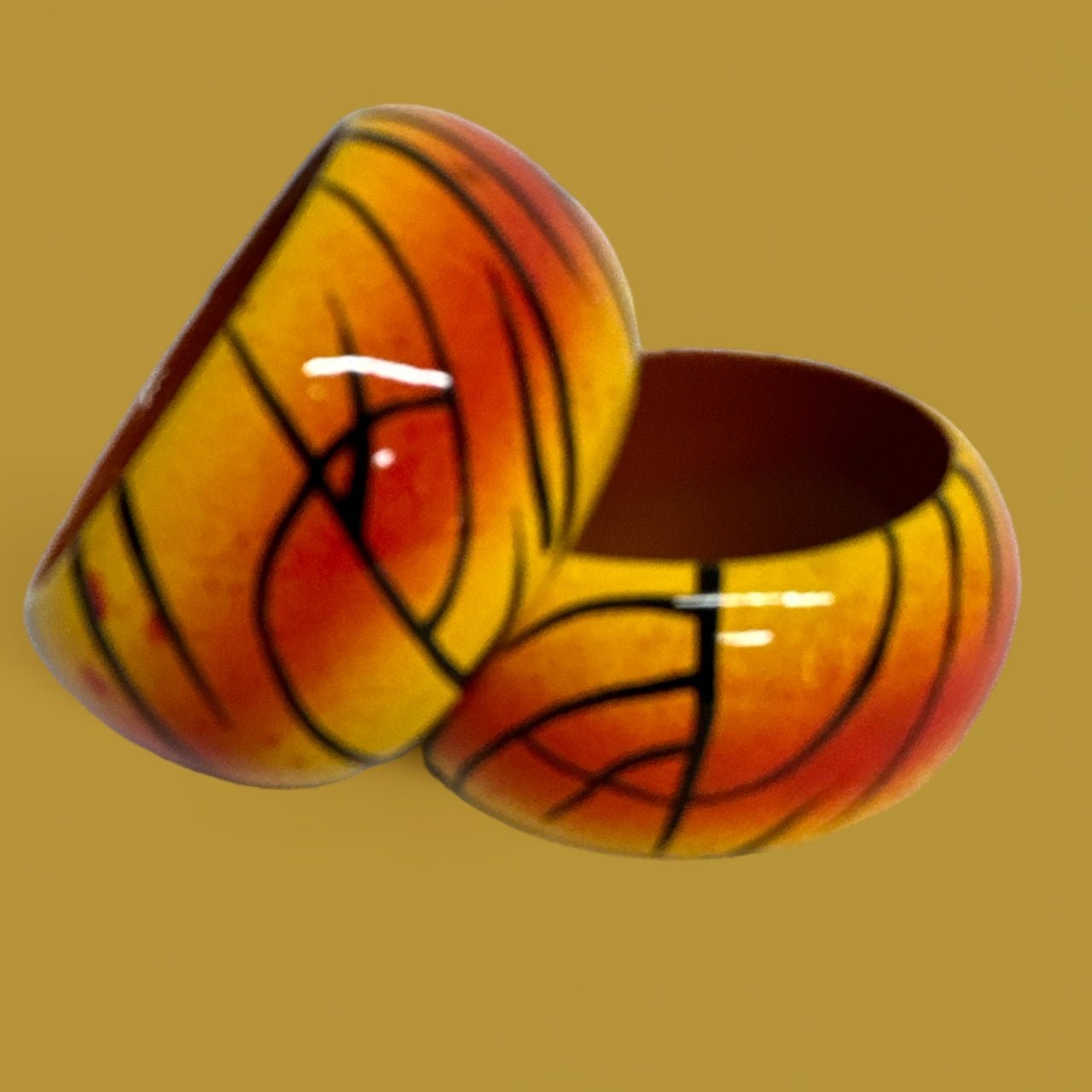 Wide Chunky Hand Painted Ethnic Wooden Bangle Bracelets - Fatisha Boutique