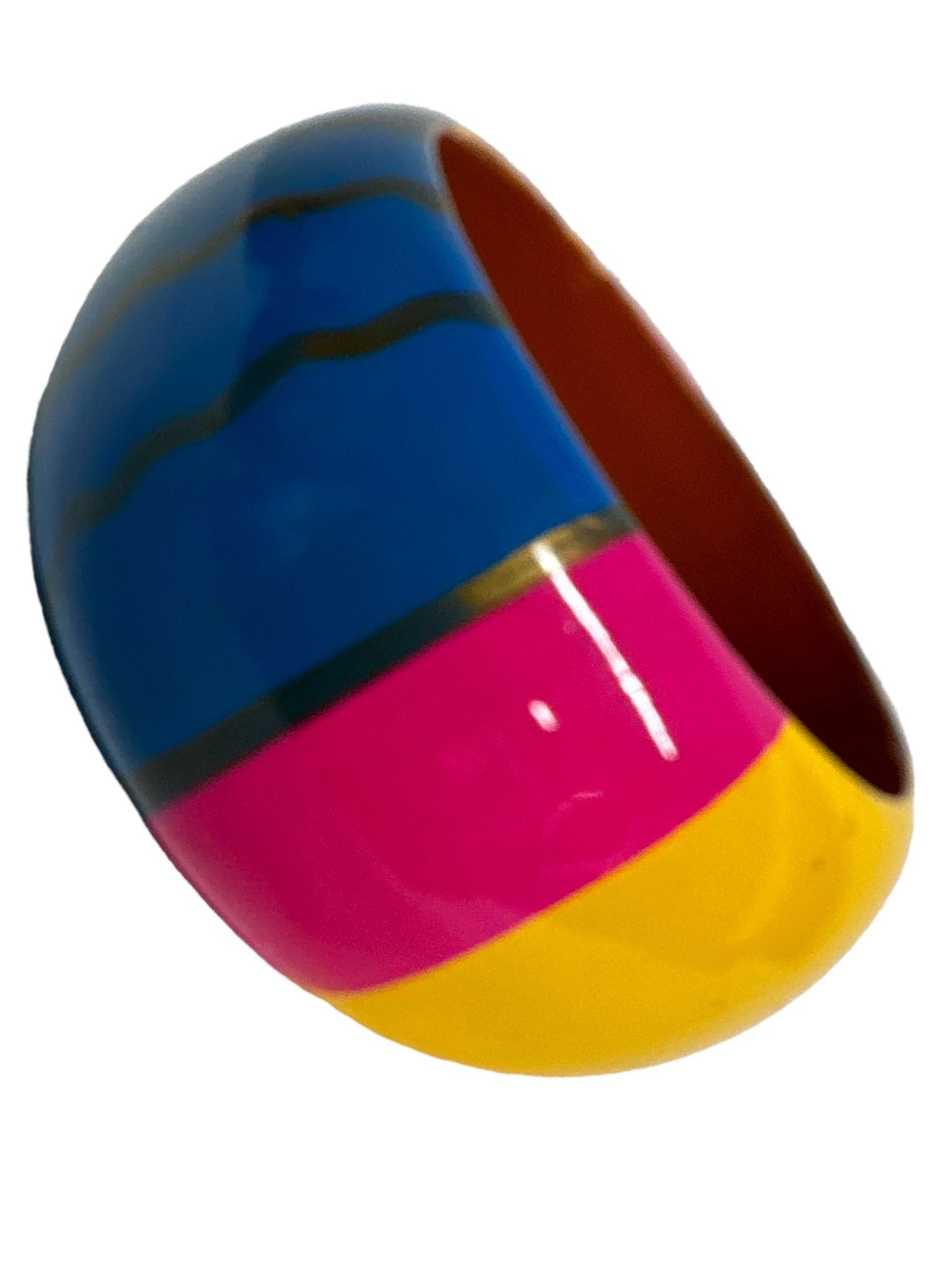Wide Chunky Hand Painted Ethnic Wooden Bangle Bracelets - Fatisha Boutique