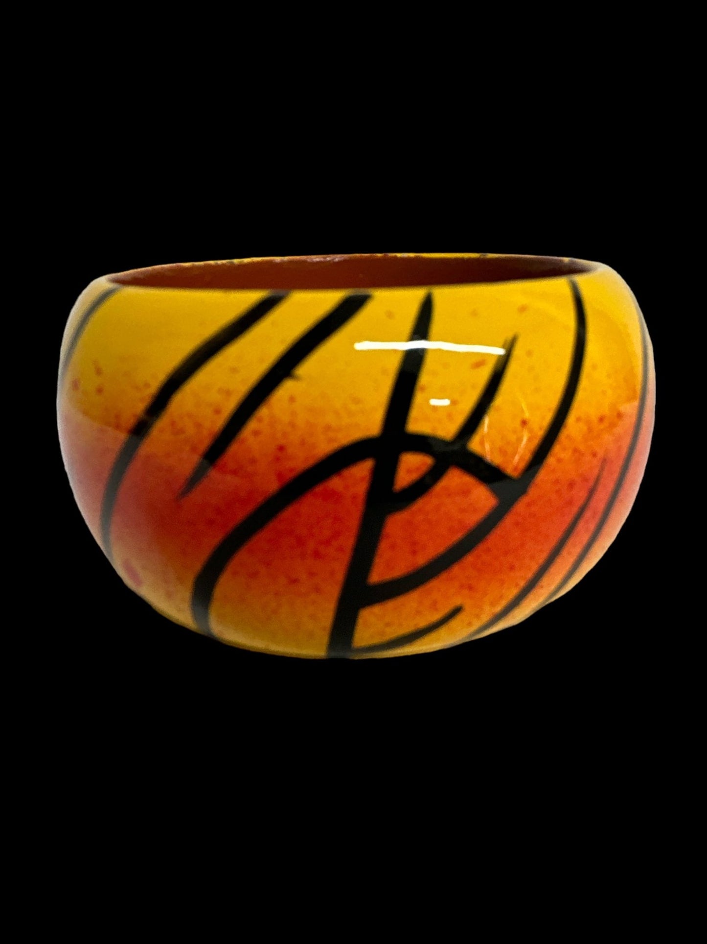 Wide Chunky Hand Painted Ethnic Wooden Bangle Bracelets - Fatisha Boutique