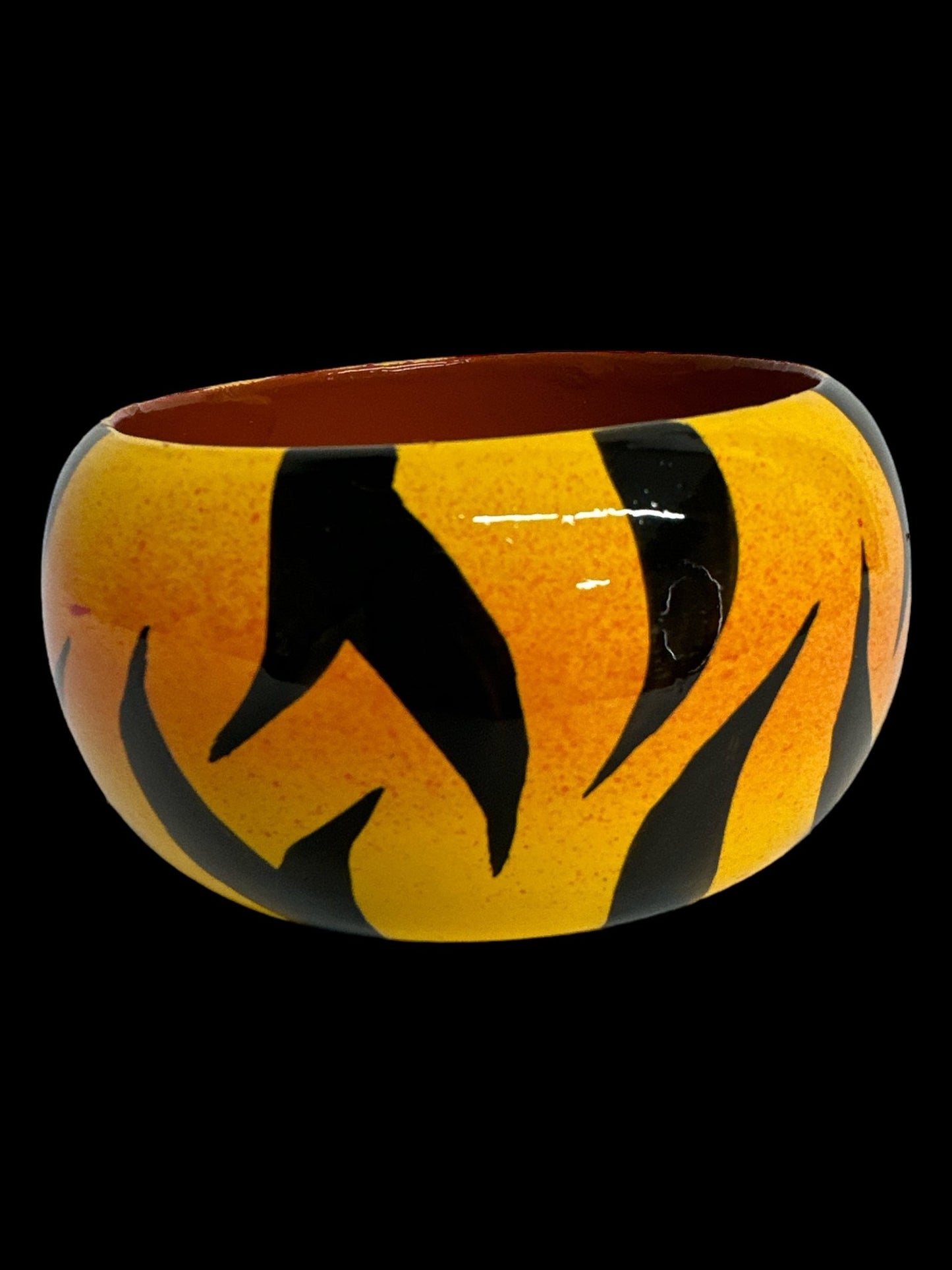 Wide Chunky Hand Painted Ethnic Wooden Bangle Bracelets - Fatisha Boutique