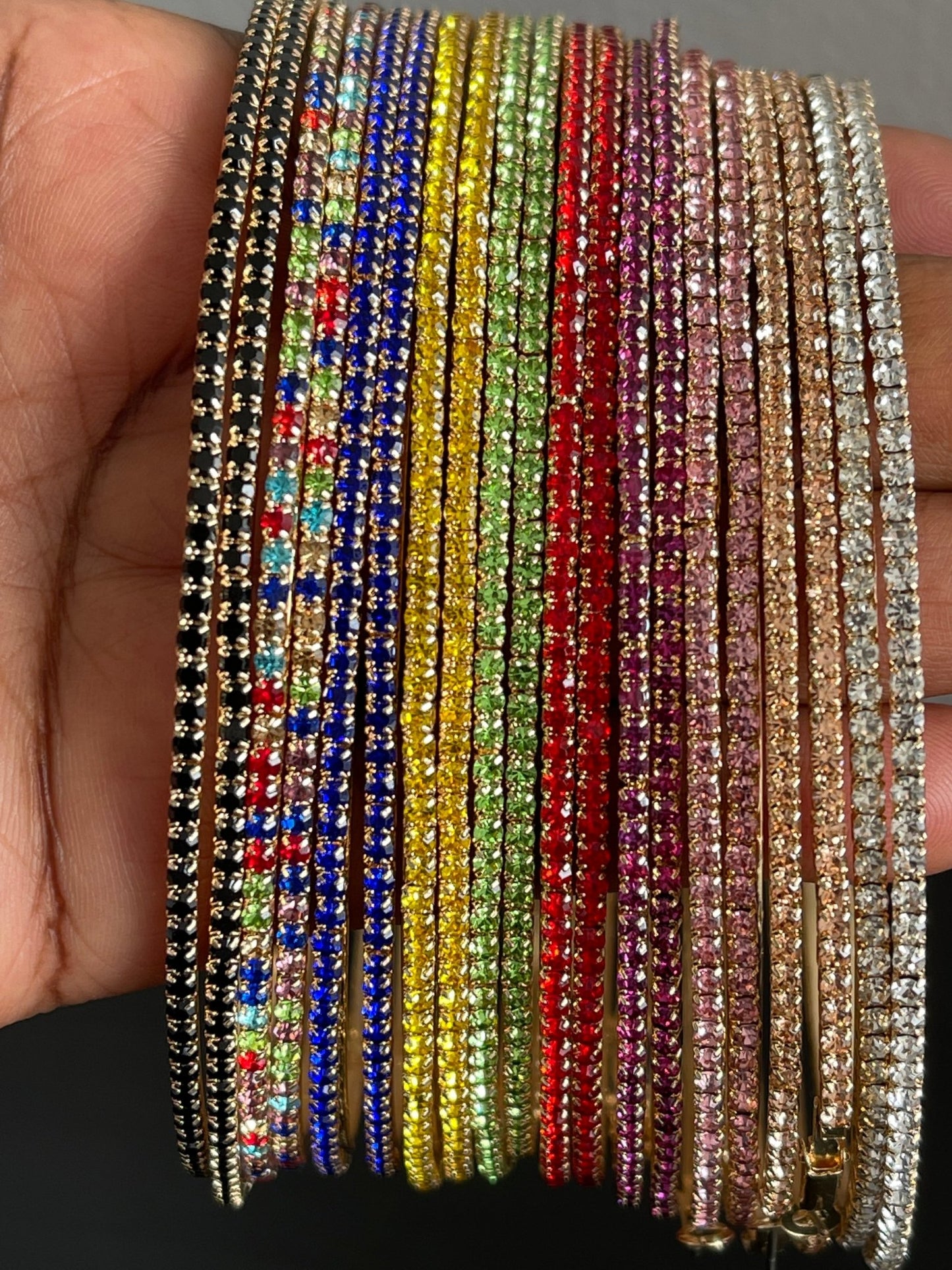 10CM Colourful Rhinestones Trendy Statement Hoop Earrings - Fatisha Boutique