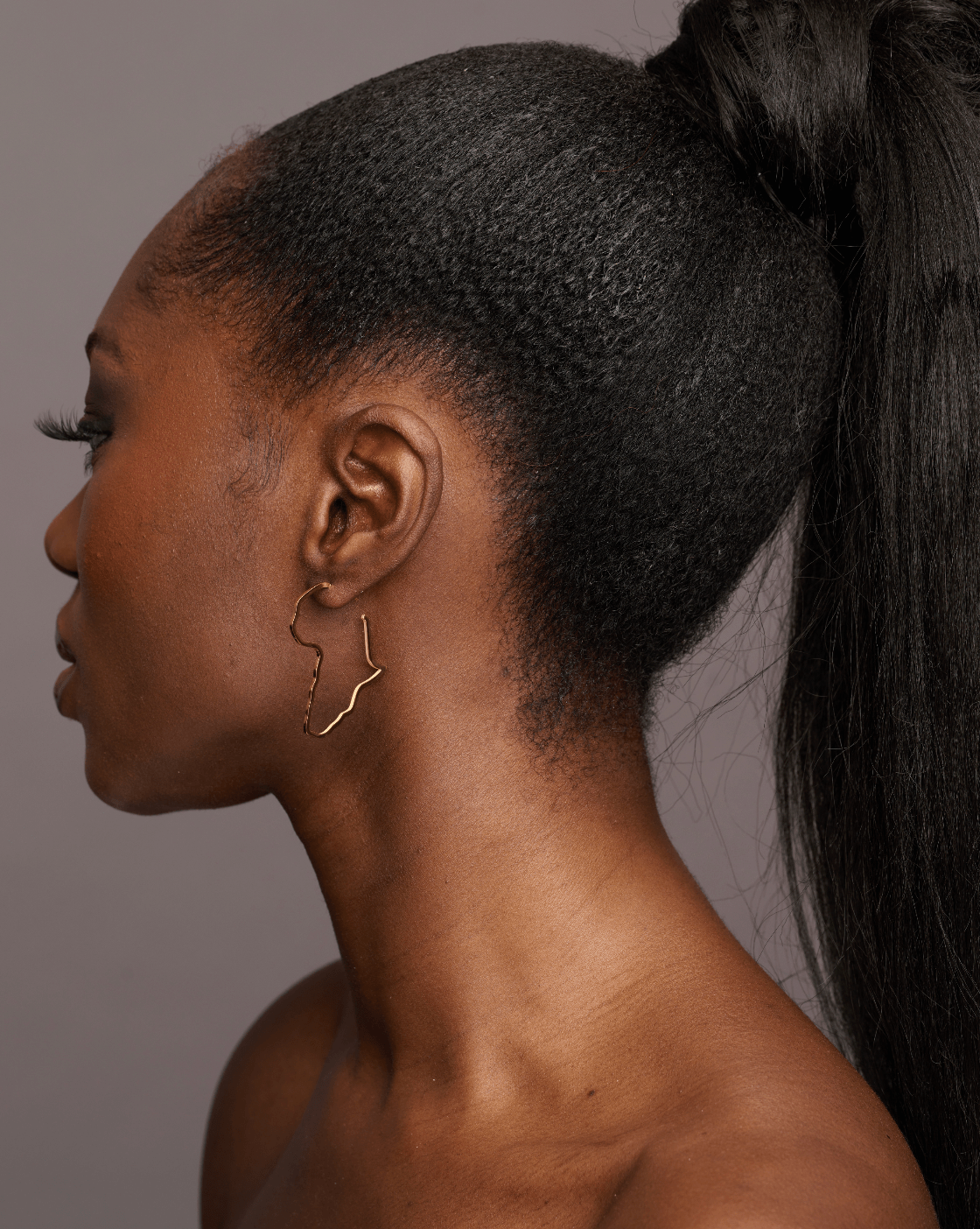 4cm Small Africa Map Shape Hoop Earrings - Fatisha Boutique