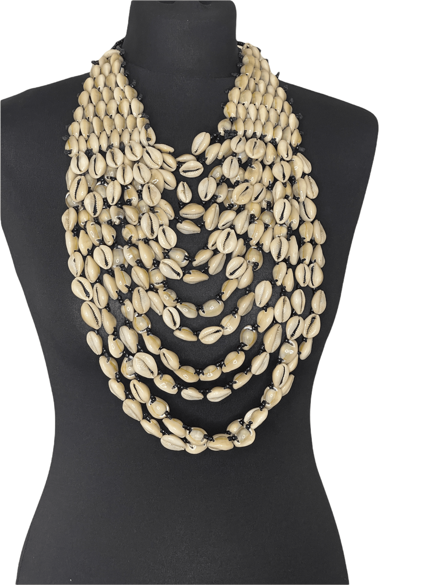 Authentic African Statement Ethnic Cowrie Sea Shell Beaded Necklace - Fatisha Boutique