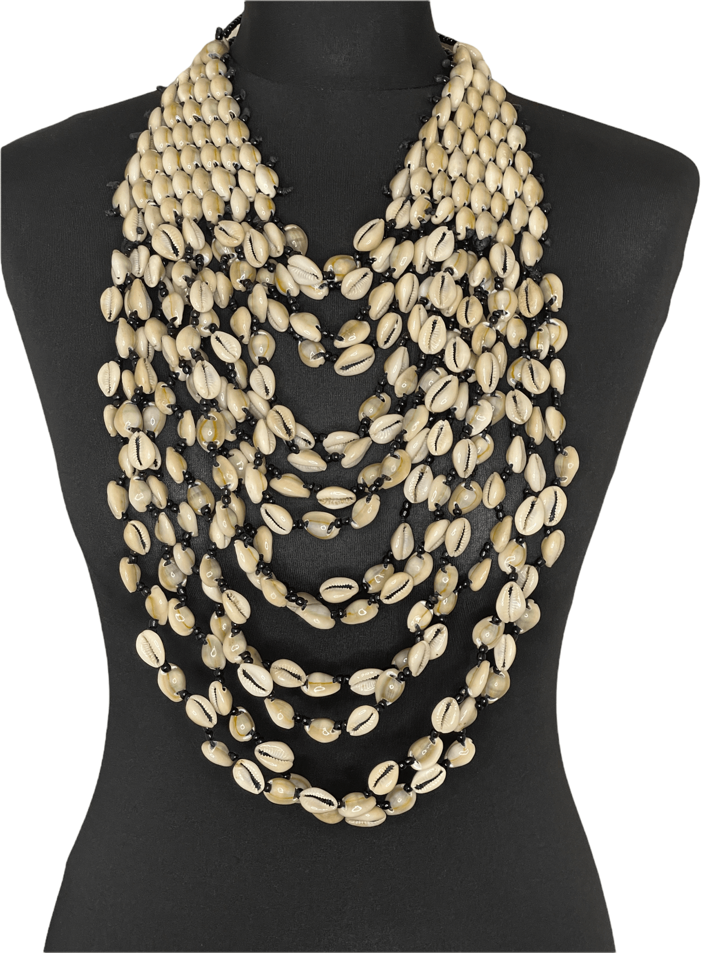 Authentic African Statement Ethnic Cowrie Sea Shell Beaded Necklace - Fatisha Boutique