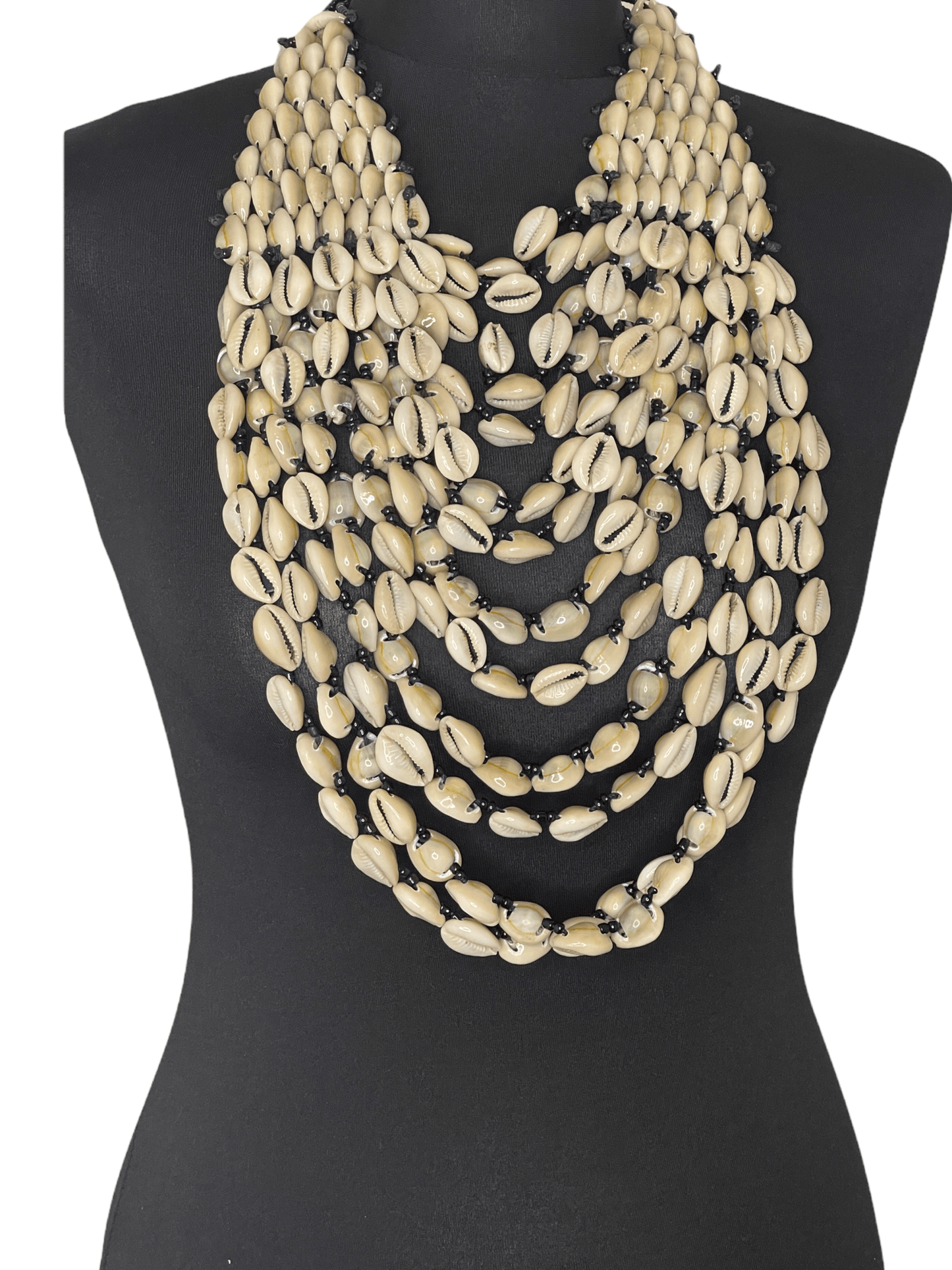 Authentic African Statement Ethnic Cowrie Sea Shell Beaded Necklace - Fatisha Boutique