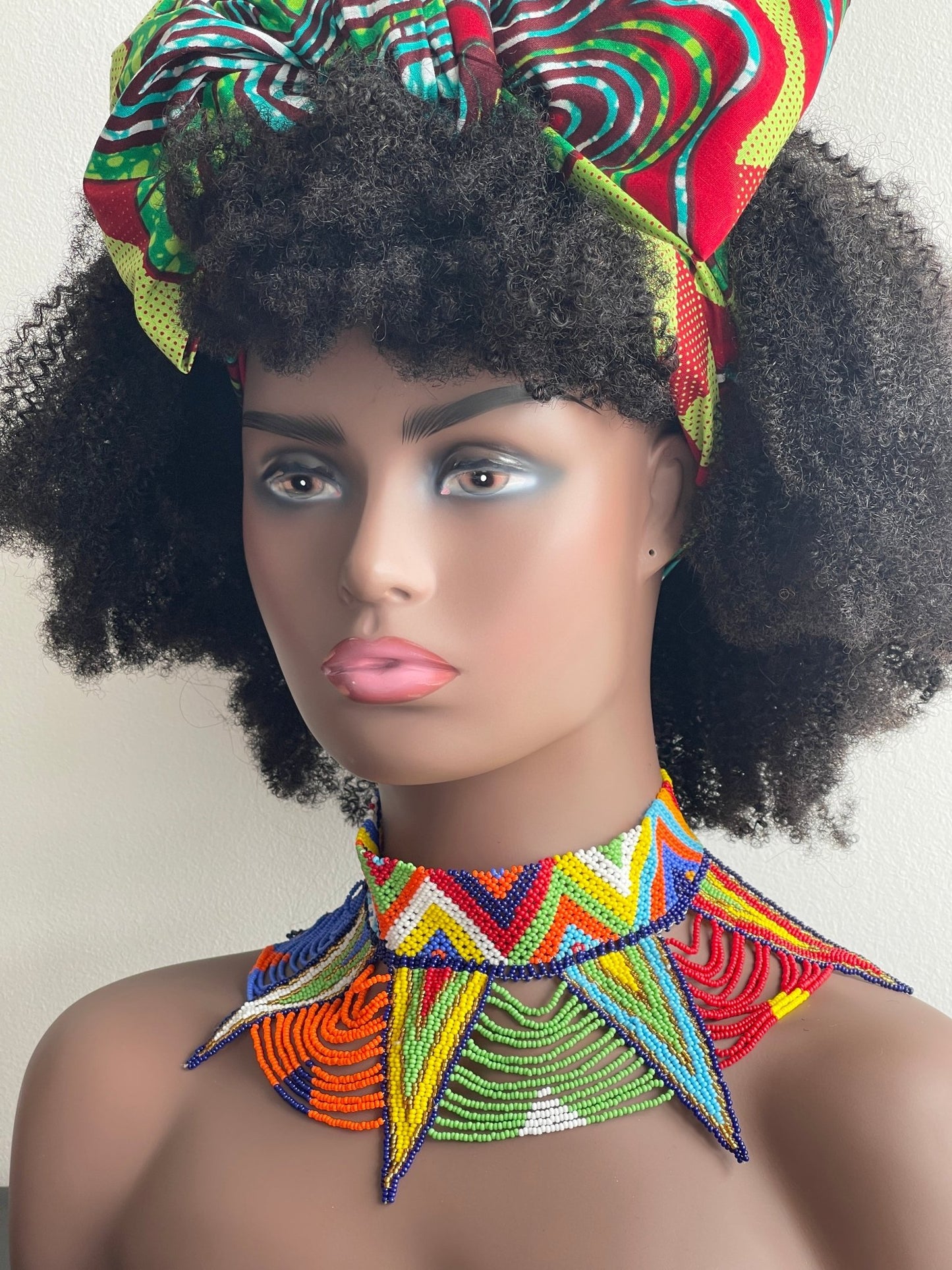 Authentic Maasai Zulu Multicolour Tribal Ethnic Beaded Collar Choker Necklace - Fatisha Boutique
