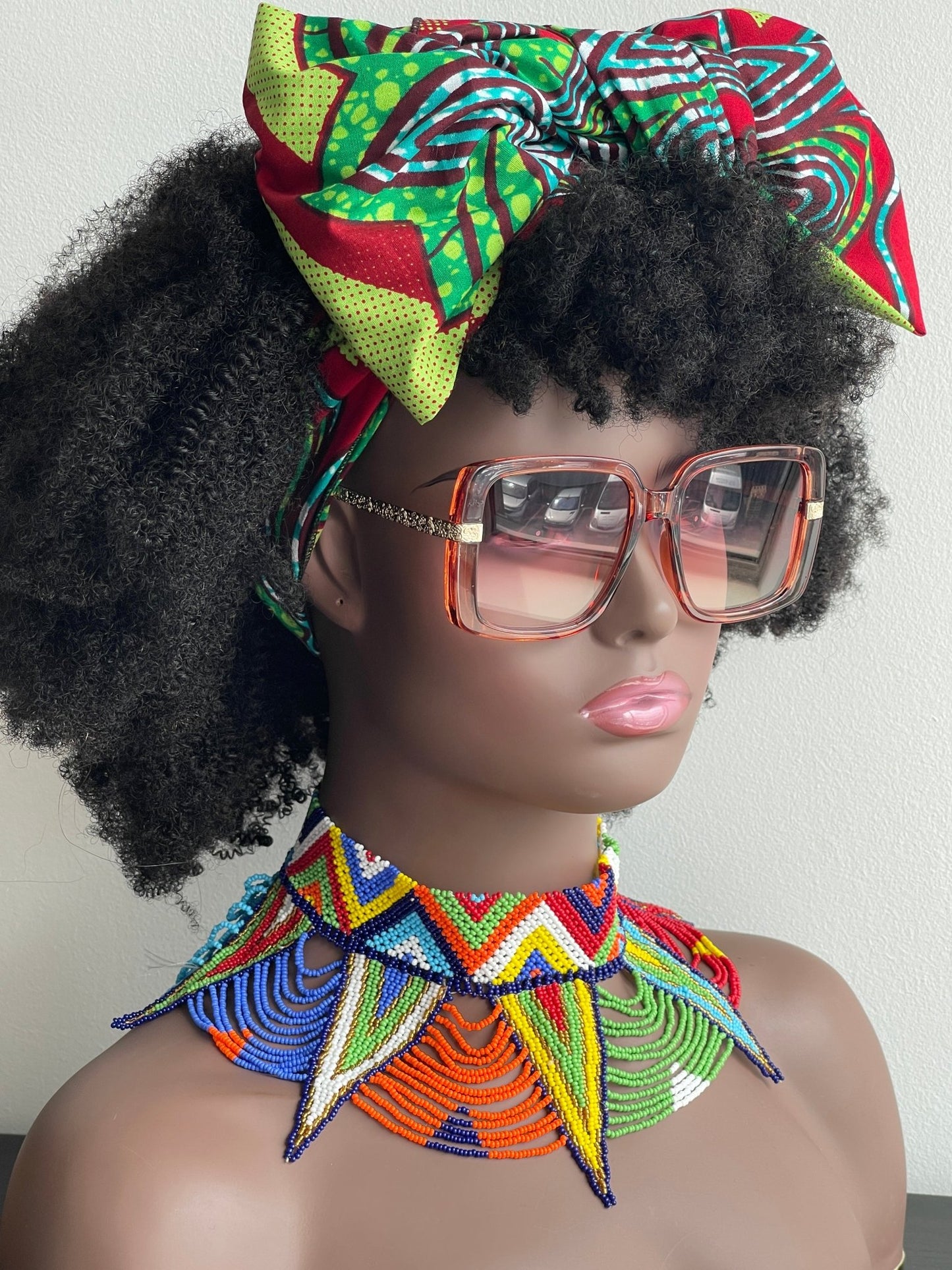Authentic Maasai Zulu Multicolour Tribal Ethnic Beaded Collar Choker Necklace - Fatisha Boutique