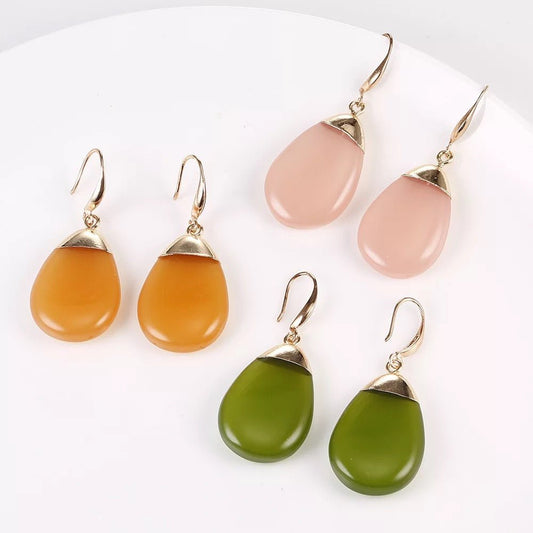 Bohemia Resin Teardrop Lightweight Everyday Dangle Earrings - Fatisha Boutique