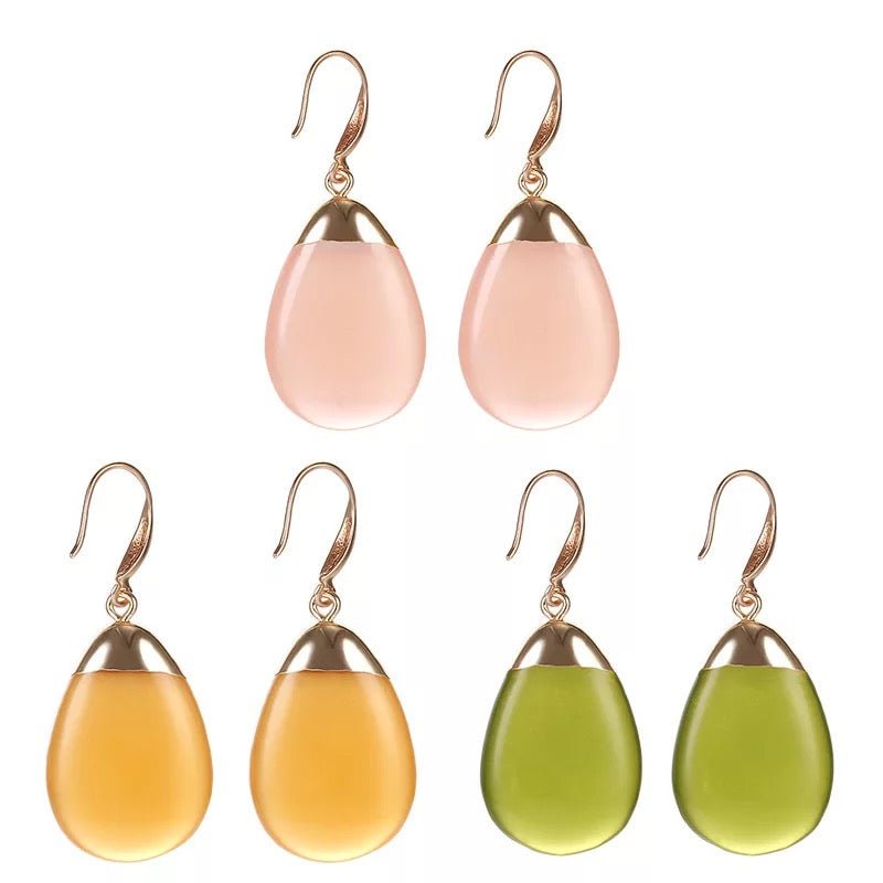 Bohemia Resin Teardrop Lightweight Everyday Dangle Earrings - Fatisha Boutique
