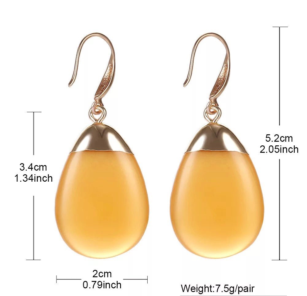 Bohemia Resin Teardrop Lightweight Everyday Dangle Earrings - Fatisha Boutique