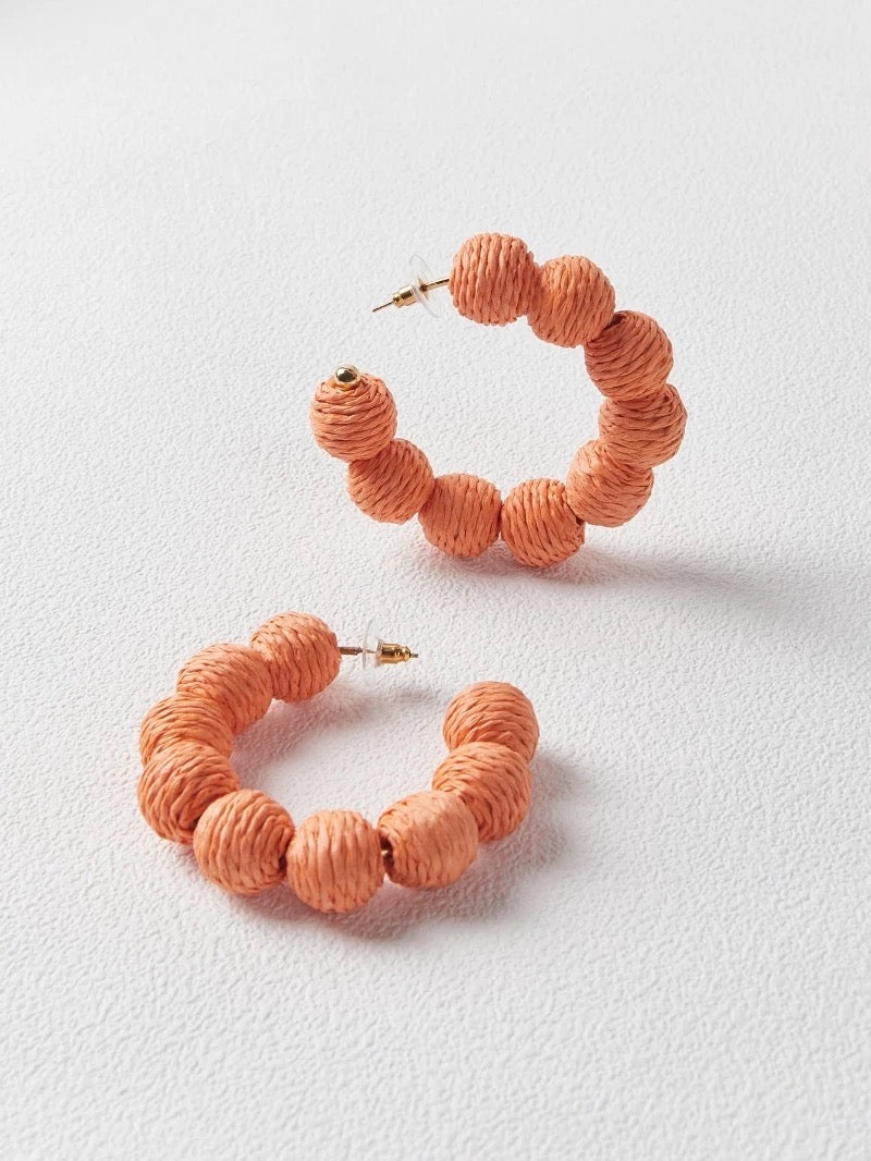 Bohemian Beaded Rattan Statement Earrings - Fatisha Boutique
