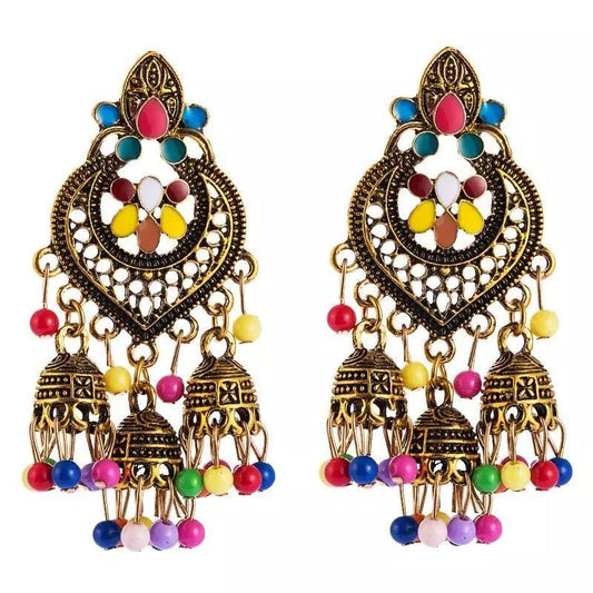 Bohemian Beaded Tassel Retro Tribal Dangle Earrings - Fatisha Boutique