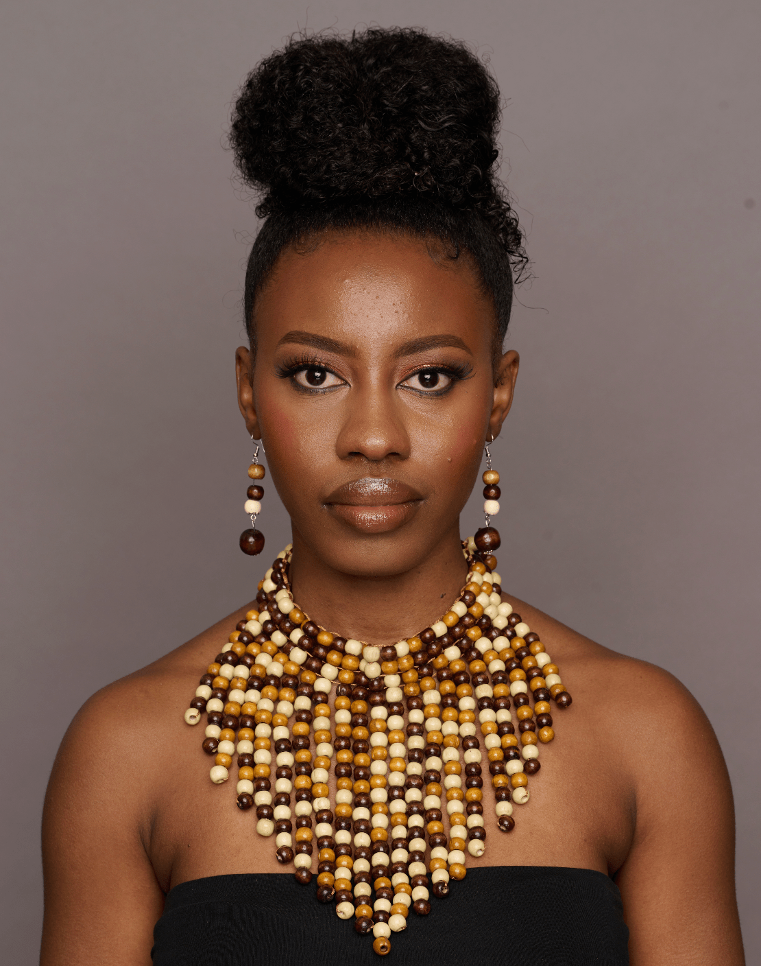 Bohemian Ethnic Wooden Beaded Tassels Choker Necklace Set - Fatisha Boutique