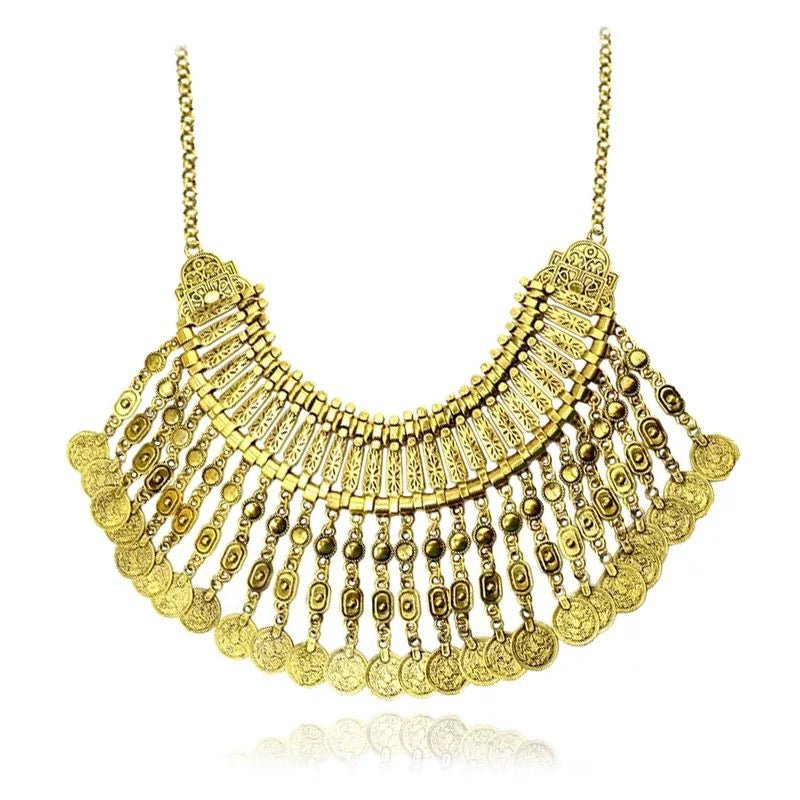 Bohemian Tribal Ethnic Gypsy Pendant Statement Necklace - Fatisha Boutique