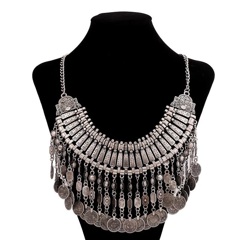 Bohemian Tribal Ethnic Gypsy Pendant Statement Necklace - Fatisha Boutique