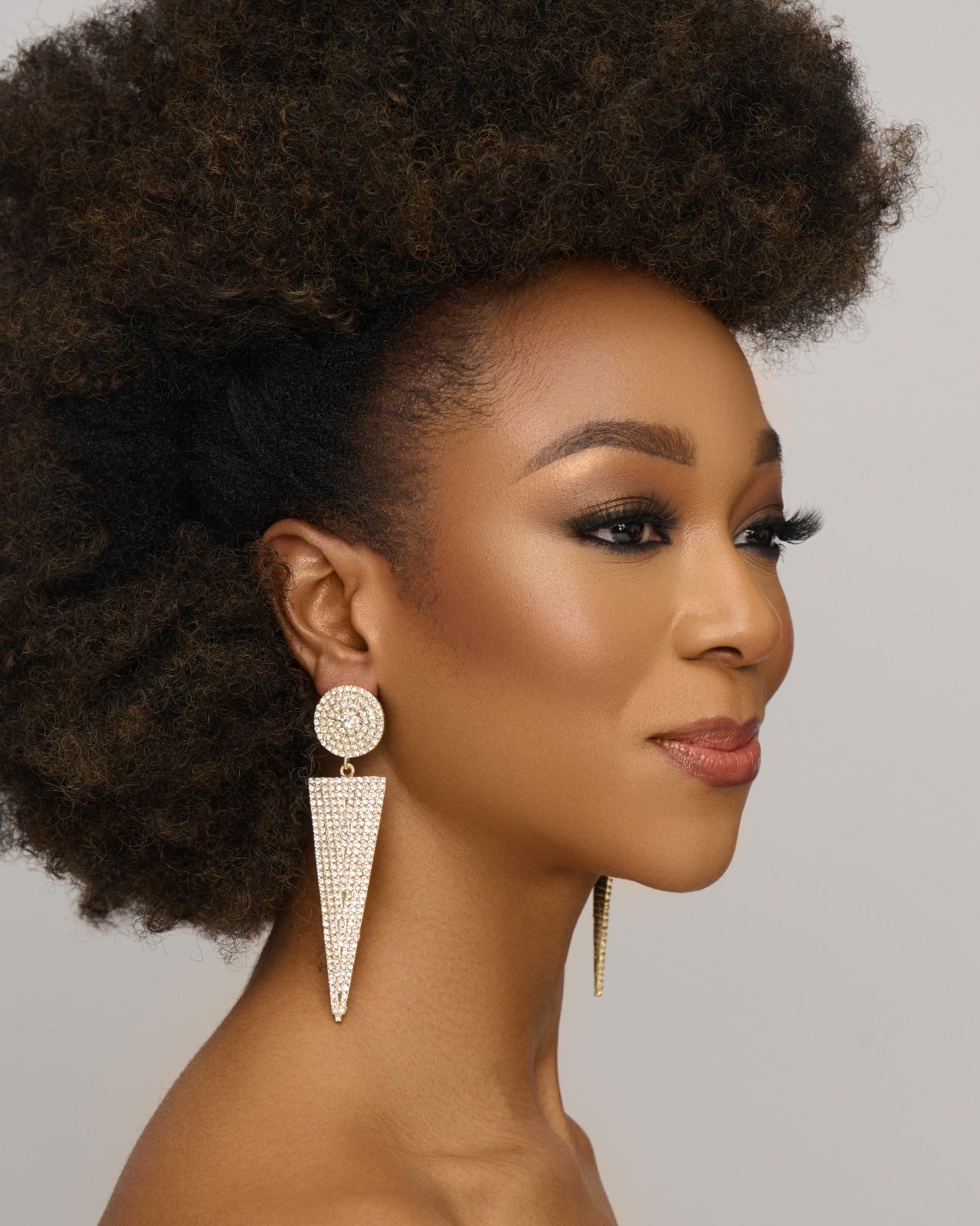 Bold Geometric Dangle Earrings – Statement Earrings with Textured Design - Fatisha Boutique