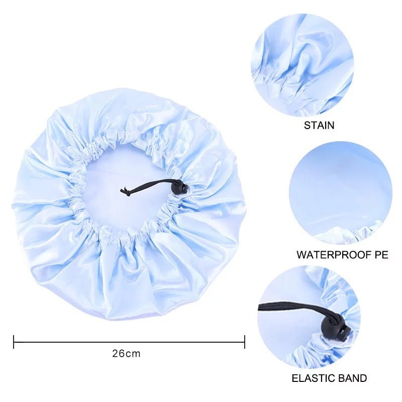 Children Satin Silk Doubled Layered Adjustable Shower Bonnet Caps - Fatisha Boutique