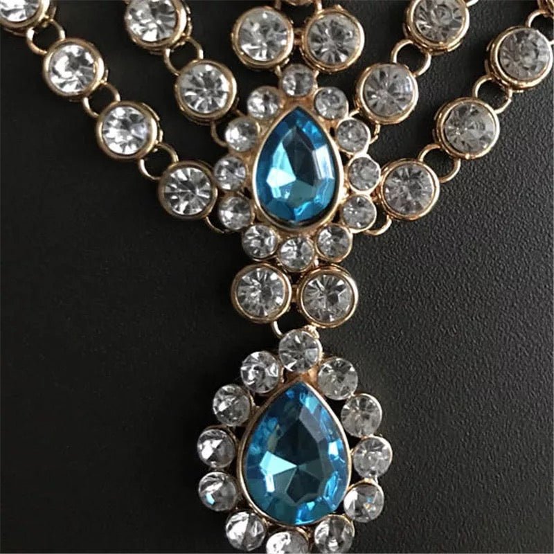 Crystal Diamante Rhinestone Multi layered Tassels Headpiece Hair Jewellery - Fatisha Boutique