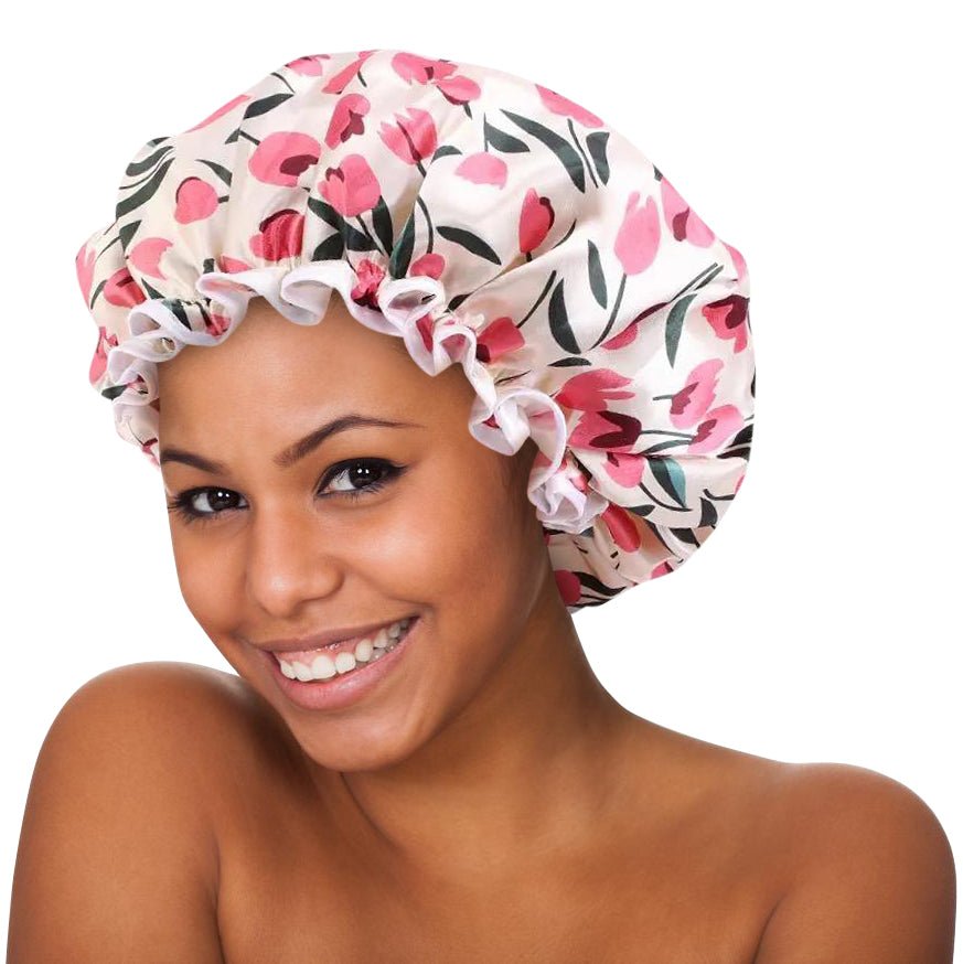 Double Layered Satin Silk Deep Conditioner Reusable Shower Bonnet Caps - Fatisha Boutique