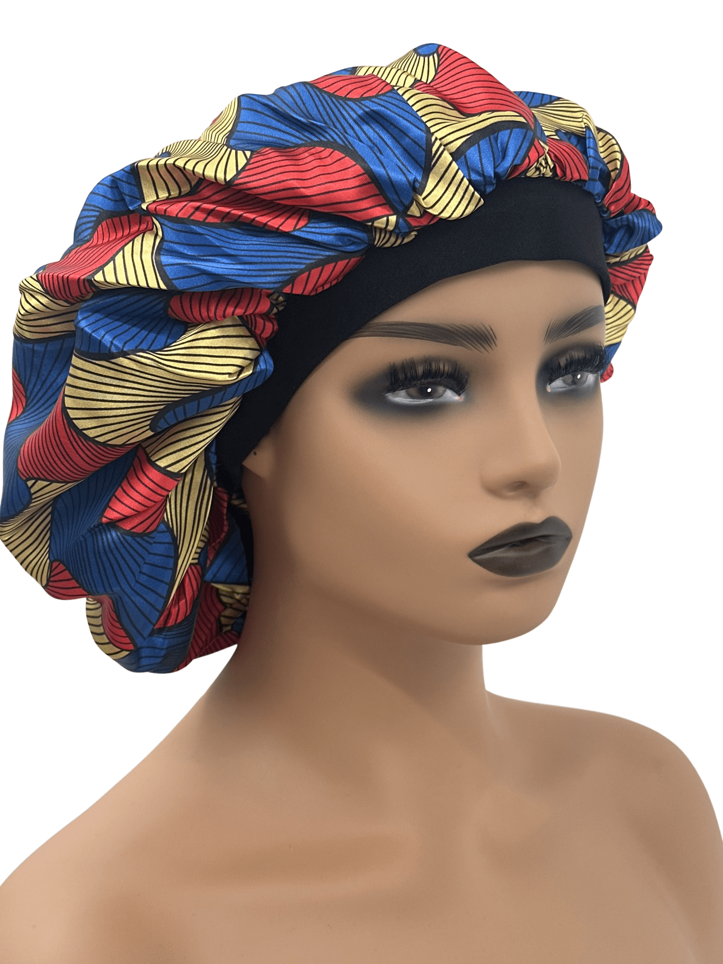 Doubled Layered Revisable Ankara Satin Silk Bonnet Caps - Fatisha Boutique