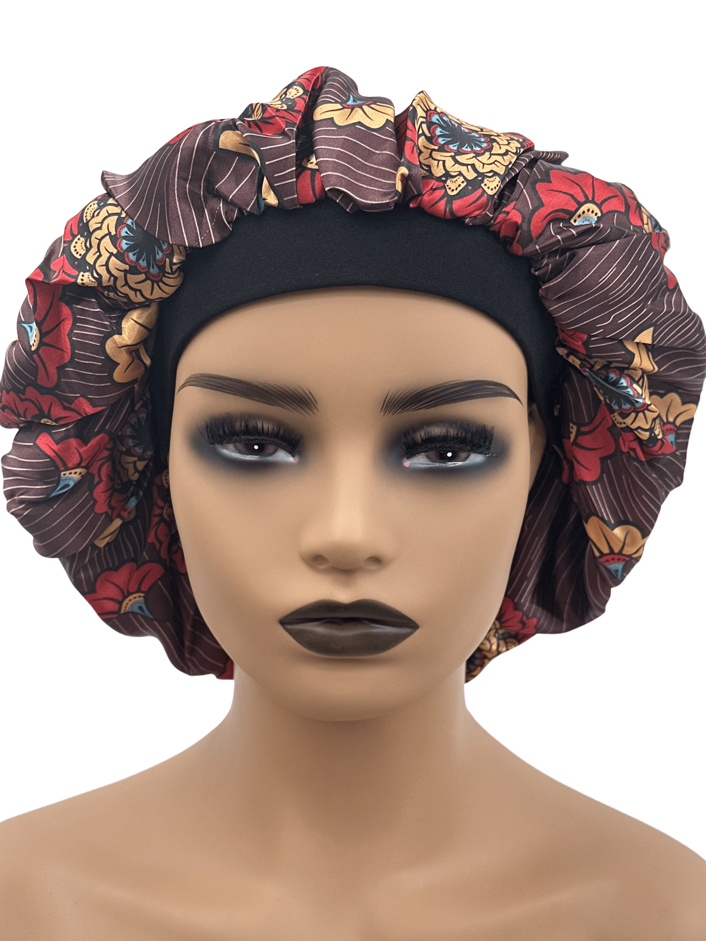 Doubled Layered Revisable Ankara Satin Silk Bonnet Caps - Fatisha Boutique