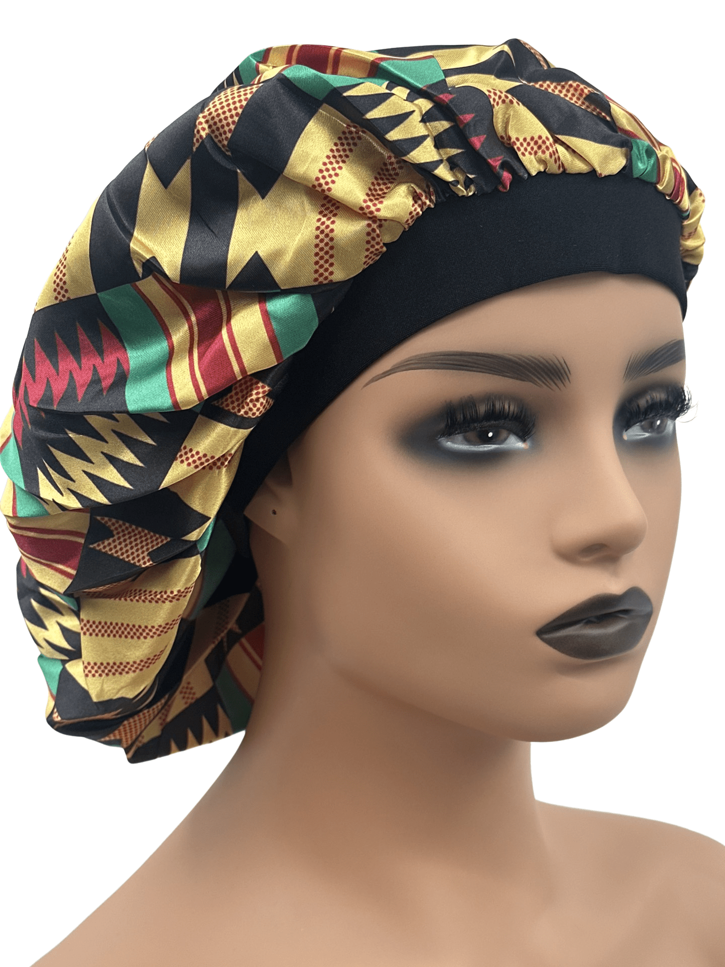 Doubled Layered Revisable Ankara Satin Silk Bonnet Caps - Fatisha Boutique